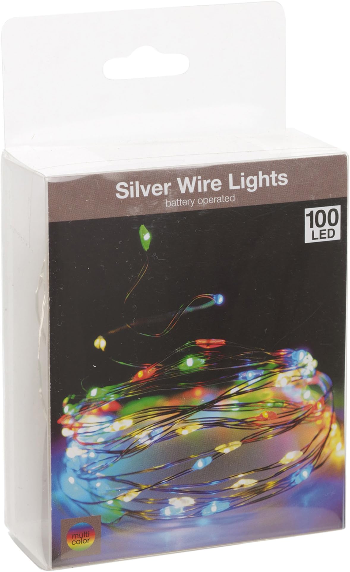 Easygift Products LED Wire Party Lights (Multicoloured LEDs on Silver Wire, 100 LEDs (495cm))