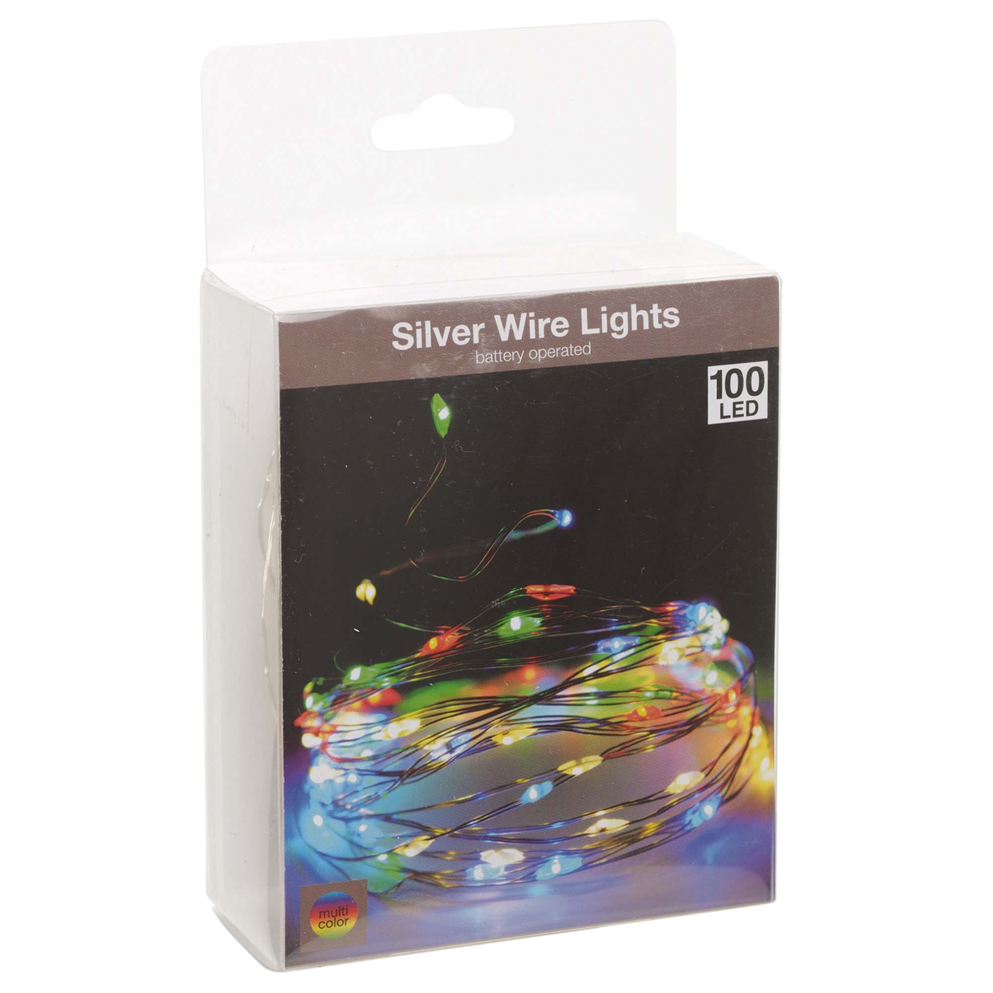 Easygift Products LED Wire Party Lights (Multicoloured LEDs on Silver Wire, 100 LEDs (495cm))