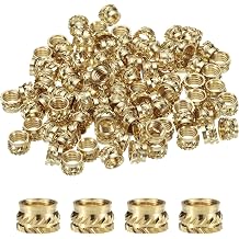 uxcell 100pcs M6 Threaded Inserts Brass Heat Set Insert M6x5mm, OD 8mm Knurled Insert Nuts, 3D Printing Brass Nuts Female Threaded Inserts Nuts