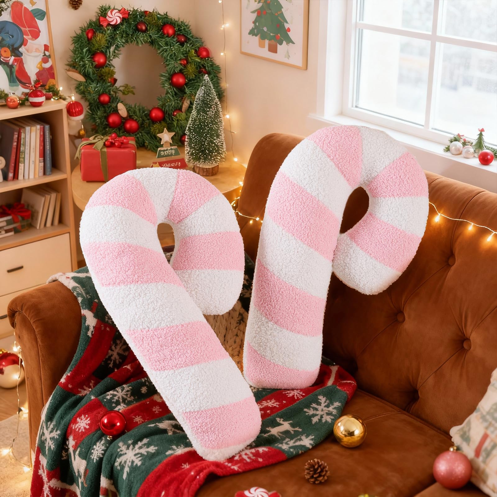 Coussin de canne à bonbon résistant pour soulager le dos sur le canapé