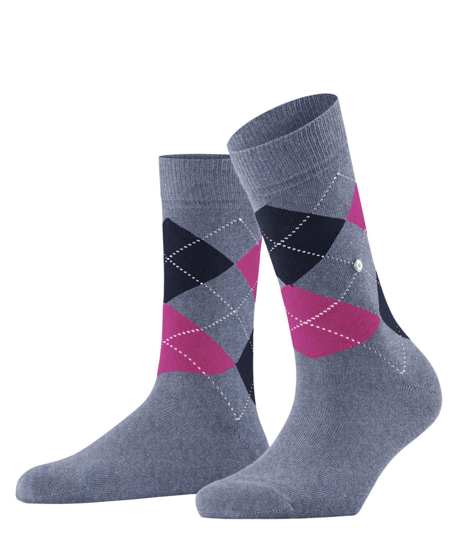 Burlington Women's Queen W So Cotton Patterned 1 Pair Socks, Blue Cobalt 6671-O, 3.5-7