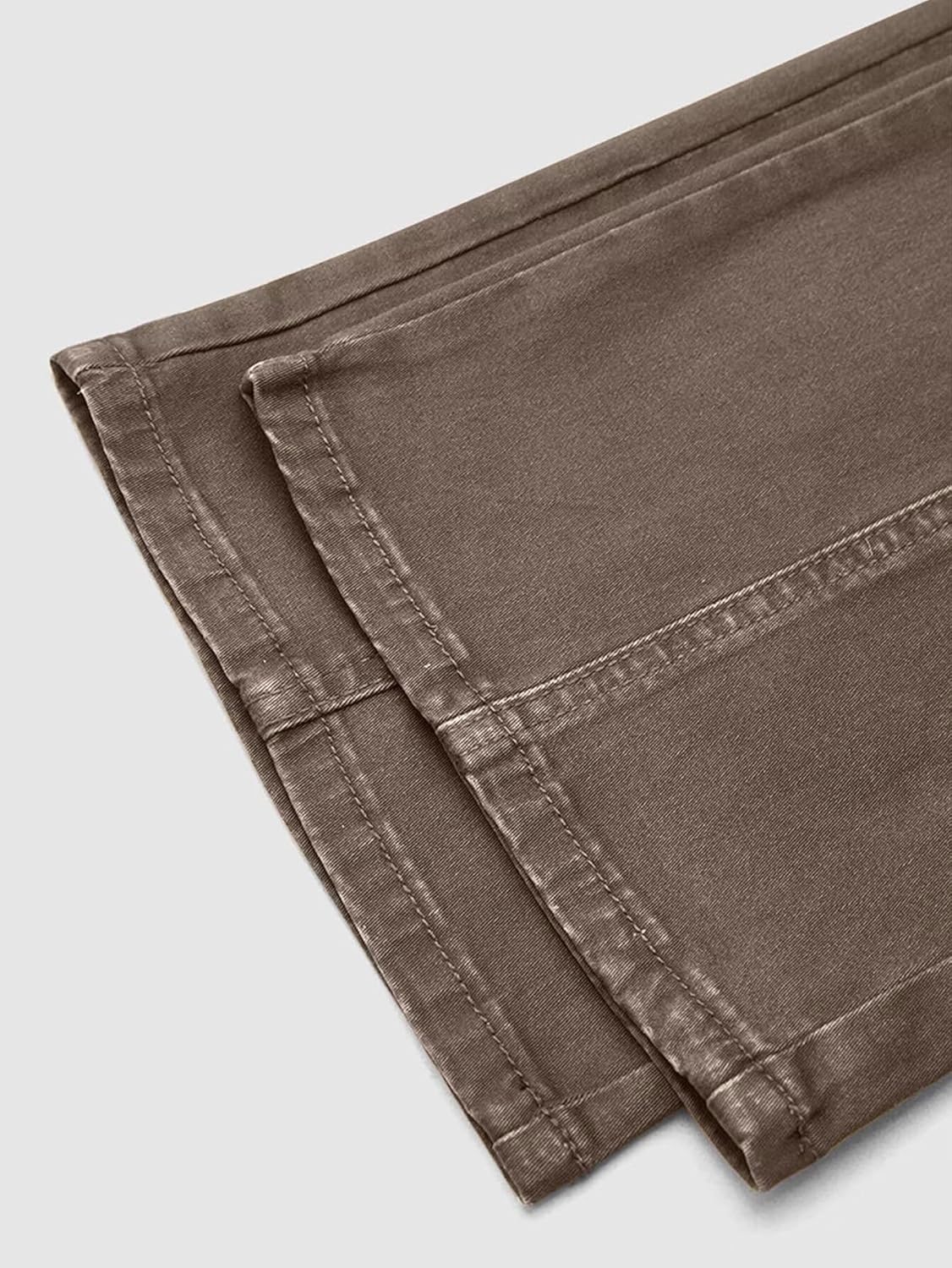 Flamingals Straight Leg Cargo Pants for Women Mid Rise Stretchy Seam Front Business Casual Dress Pants - Image 5