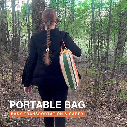 Miniatura 6 de Bestrip Hamaca de camping con mosquitera, hamaca portátil para exteriores, ligera, de nailon 210T, cama de viaje para patio, senderismo, jardín,