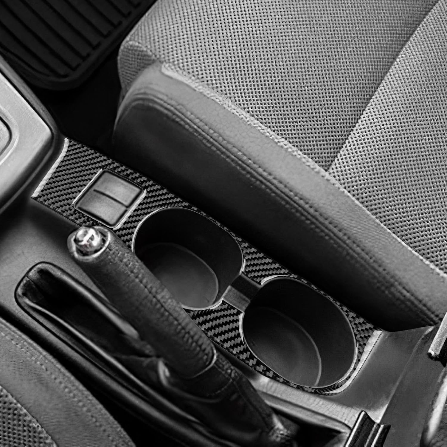 AIRSPEED for Subaru Impreza 2005 2006 2007 Gear Shift Cup Holder Frame Cover Carbon Fiber Center Console Interior Trim Accessories, Black