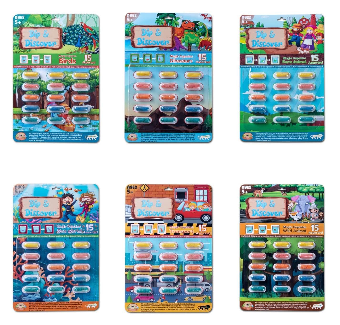 Dip & Discover Grow in Water Magic Capsules Fun & Learn Bath Toy Birthday Party Return Gifts Summer Fun Real Designs Surprise Toy for Boys & Girls 15 Capsules Per Set (Pack of 6)-image-25