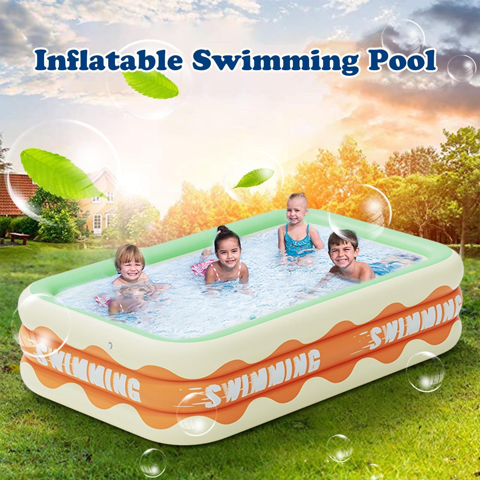 Aufblasbarer Pool Familienpool Für Kinder Und Erwachsene Gartenschwimmbad Familienschwimmbad Sommer Planschbecken
