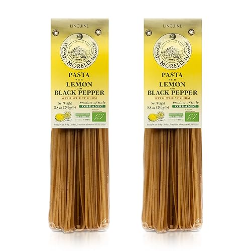 Morelli - Pasta Linguine con germen de trigo, pasta orgánica Linguine con sabor natural, hecha en Italia, pasta italiana importada de Italia, 8.8