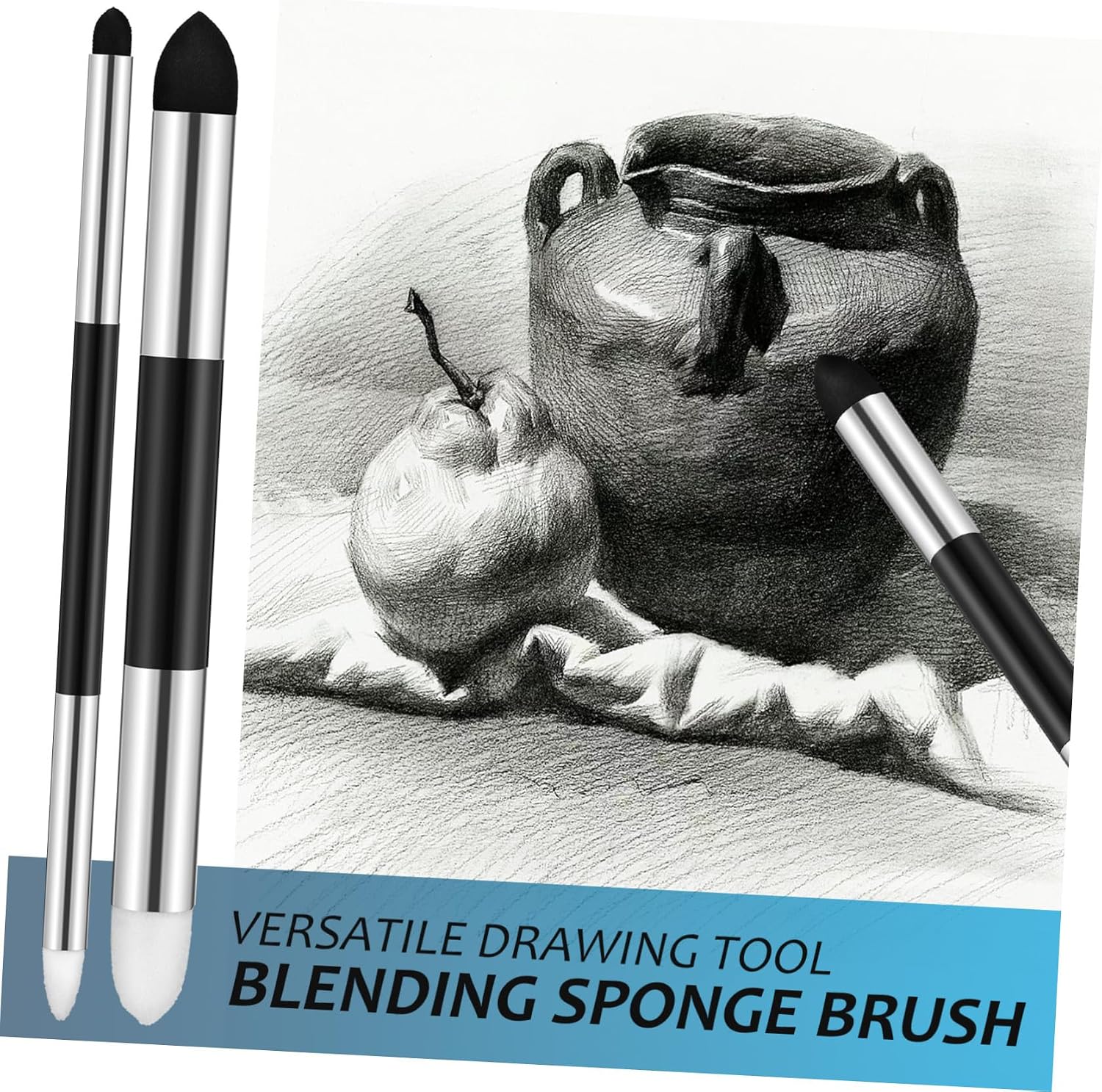 COOLHIYA 6 Pcs Blending Pen with Soft Sponge Tips Dual-tip Drawing Art Blenders for Sketching Erasing and Highlighting Suitable for Artists Students Beginners