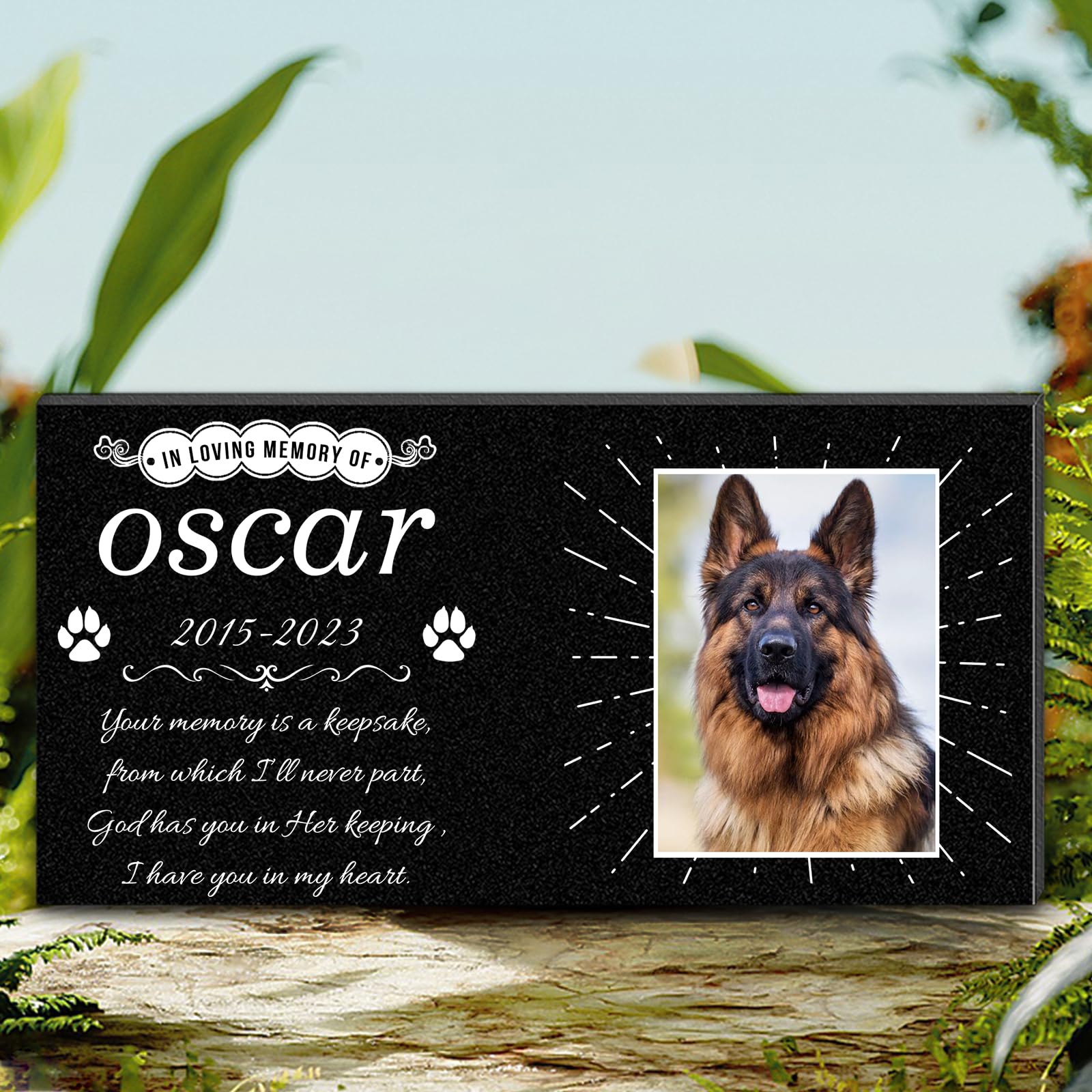 ADFSTONE Cat Memorial Stones, Pet Headstone for Loss Gifts, Animal Grave Markers - Sympathetic Dog Gift, Granite Pet Burial Markers, Personalized Pet Gravestone, Garden Stones for Bereavement