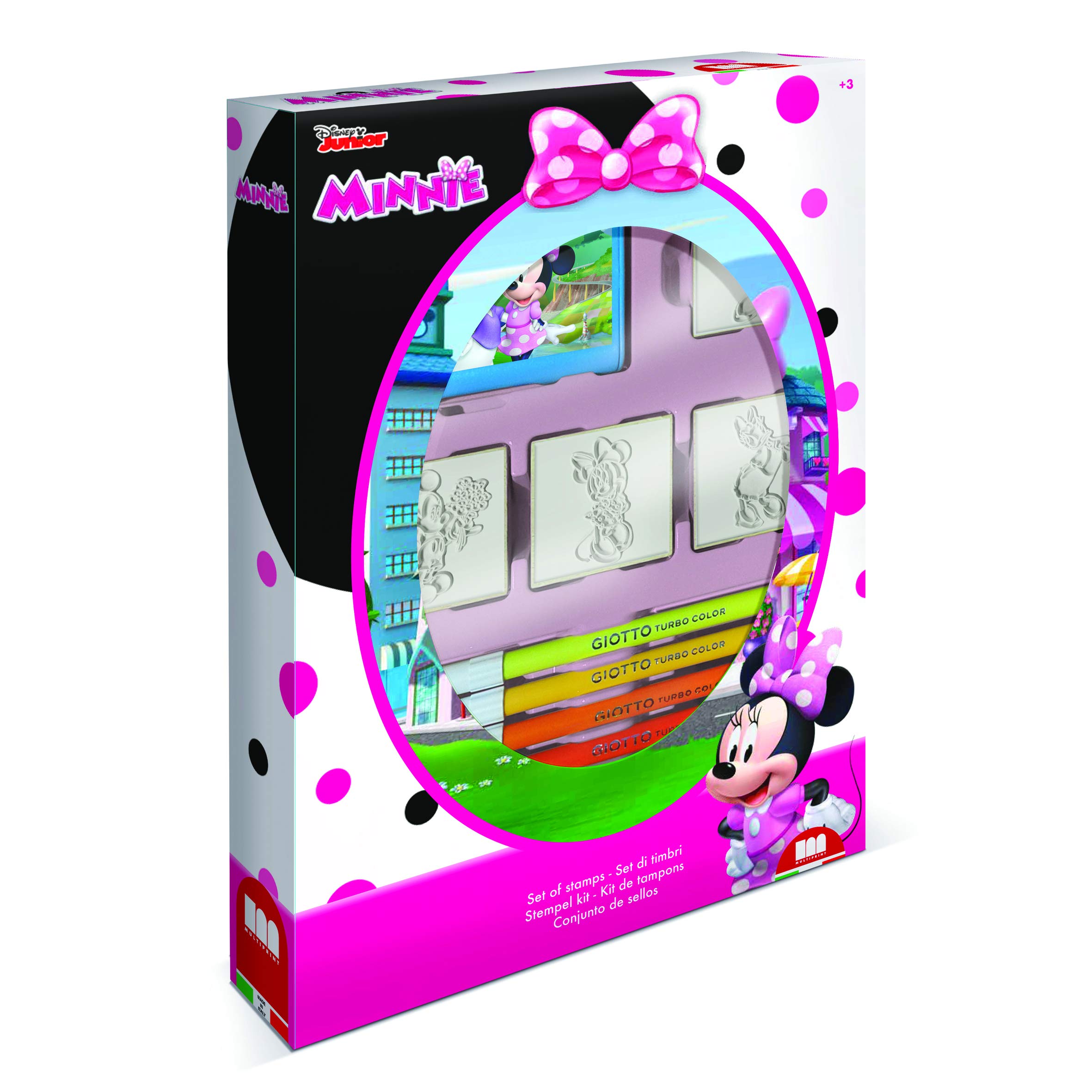 Set Timbri Per Bambini Multiprint Pippi Calzelunghe, 4 Timbri In Legno E Gomma Naturale, Tampone Inchiostro Lavabile, 7 Pennarelli Giotto Turbo Color, Made In Italy, Art.11997