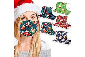 50 Pcs New Years Disposable Face Masks for Adults