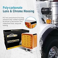 Vista 3 de Partsam, luces ledes para camión o remolque, cuadradas, de doble cara, ámbar/rojo (2 paquetes, 39 unidades), para Peterbilt, Freightliner, Kenworth