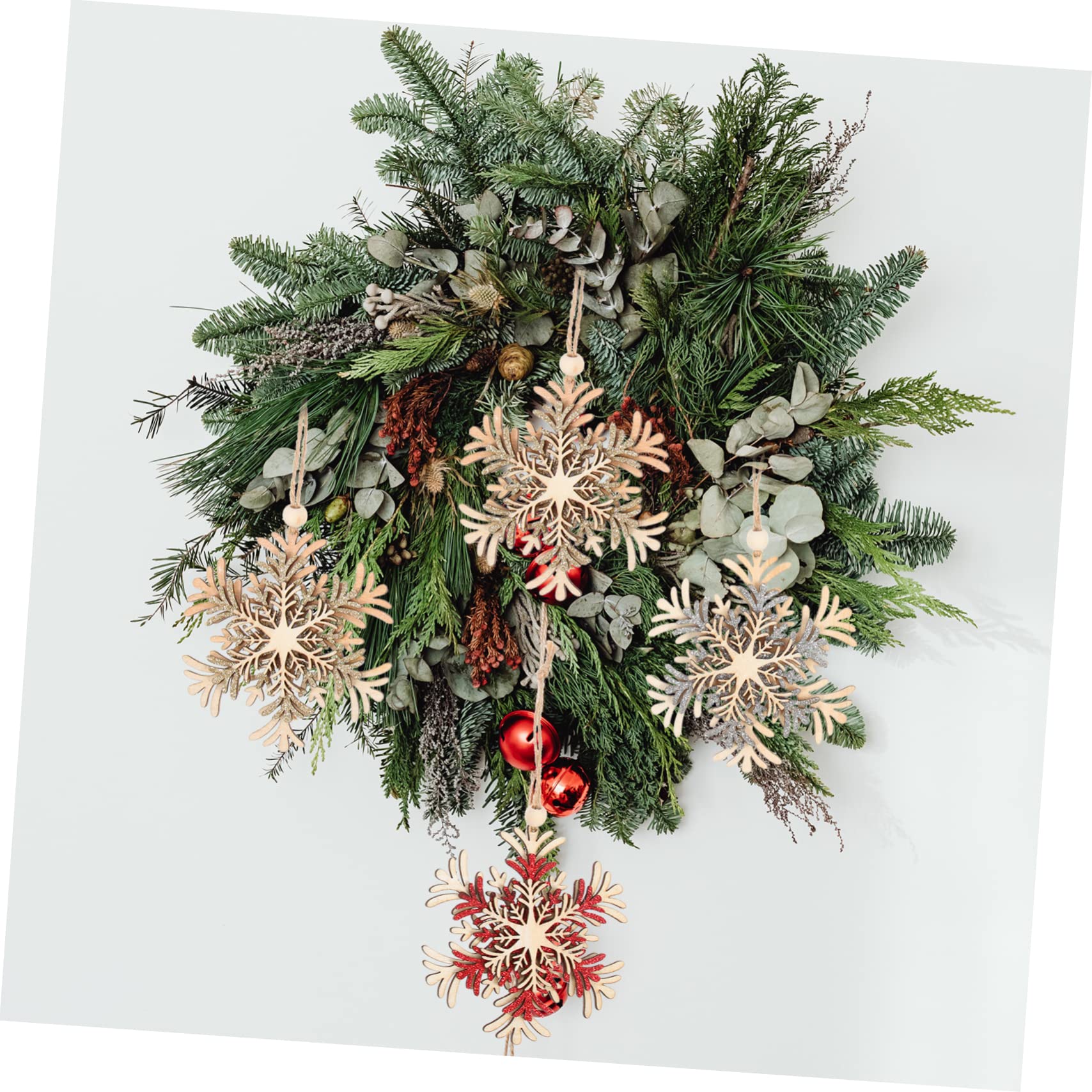 CLMJHG FCXDMY 30 pièces Ornements d'arbre de Noël Pendentifs Flocon de Neige de Noël décorations en Bois pour Suspendre Noël