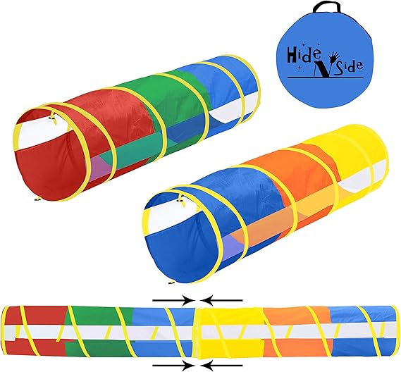 Hide N Side 2Pack 6ft/12ft Crawl Through Play Tunnel Toy