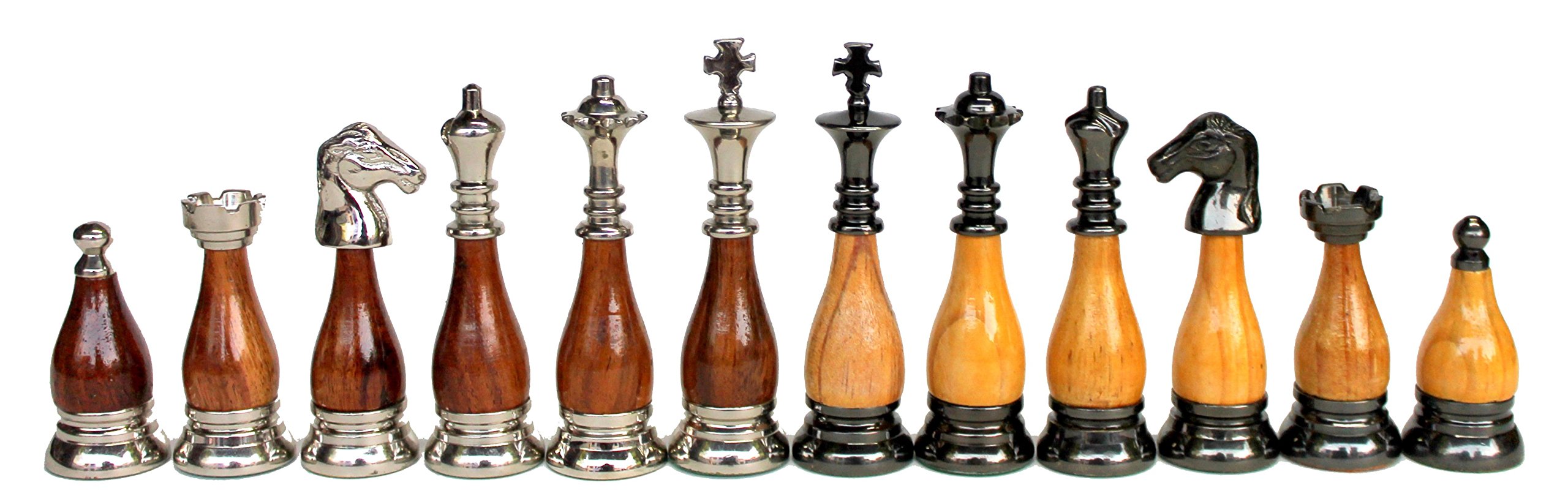 StonKraft 9 cm King Height Collector Edition Brass and Wood Chess Figure Figurine Pieces Chessmen - Image 3