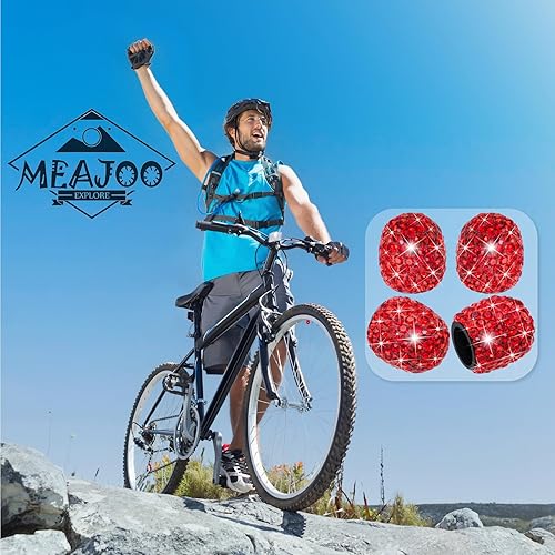 Miniatura 4 de 4 tapas de válvula de vástago de neumático con diamantes de cristal brillante, a prueba de polvo, tapas universales para válvulas de neumáticos para