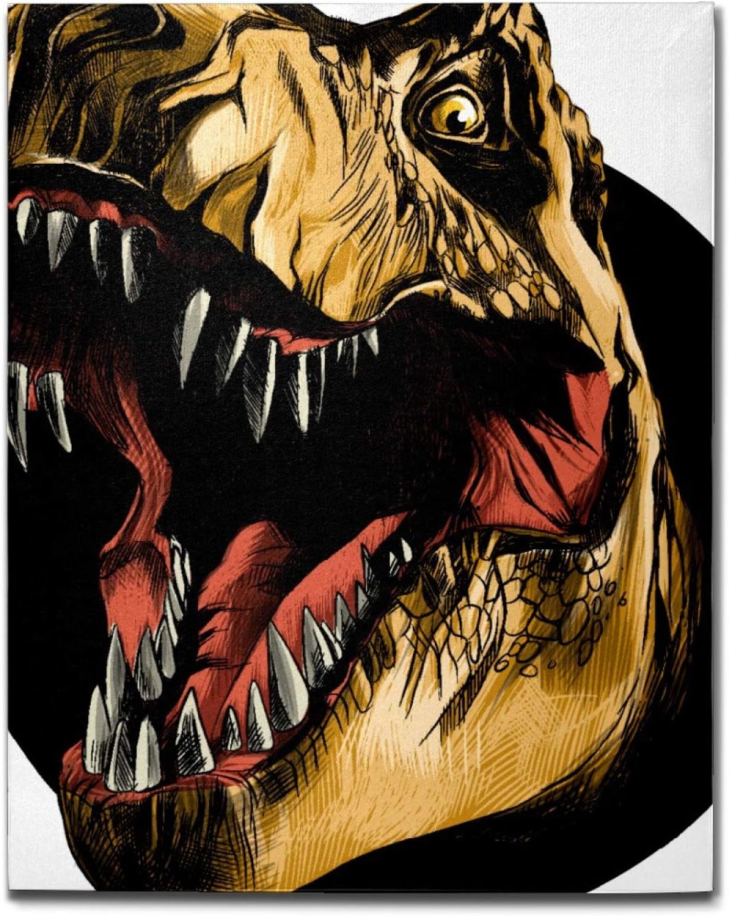 Amazon Co Jp アートパネル キャンバス油絵 ポスター 絵画 恐竜 怖い かっこいい キャンバス 絵 壁インテリア インテリア絵画 壁掛け 木枠 フック付き アートポスター 飾り絵 玄関 レストラン 寝室 壁画アート 現代アートフレーム 祝い ギフト 40x50cm ホーム キッチン