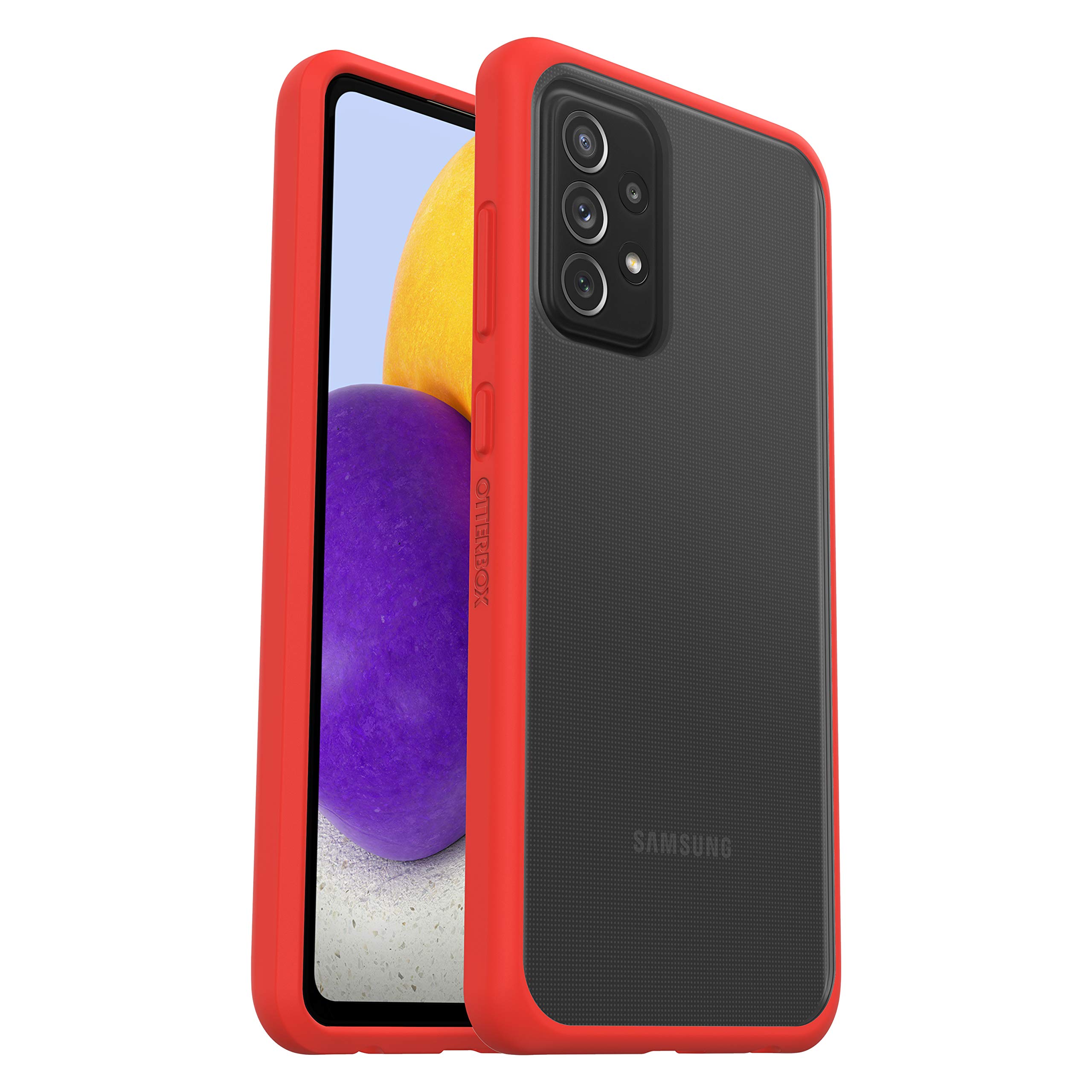 OtterBox React Hülle für Samsung Galaxy A72, Transparent/Rot