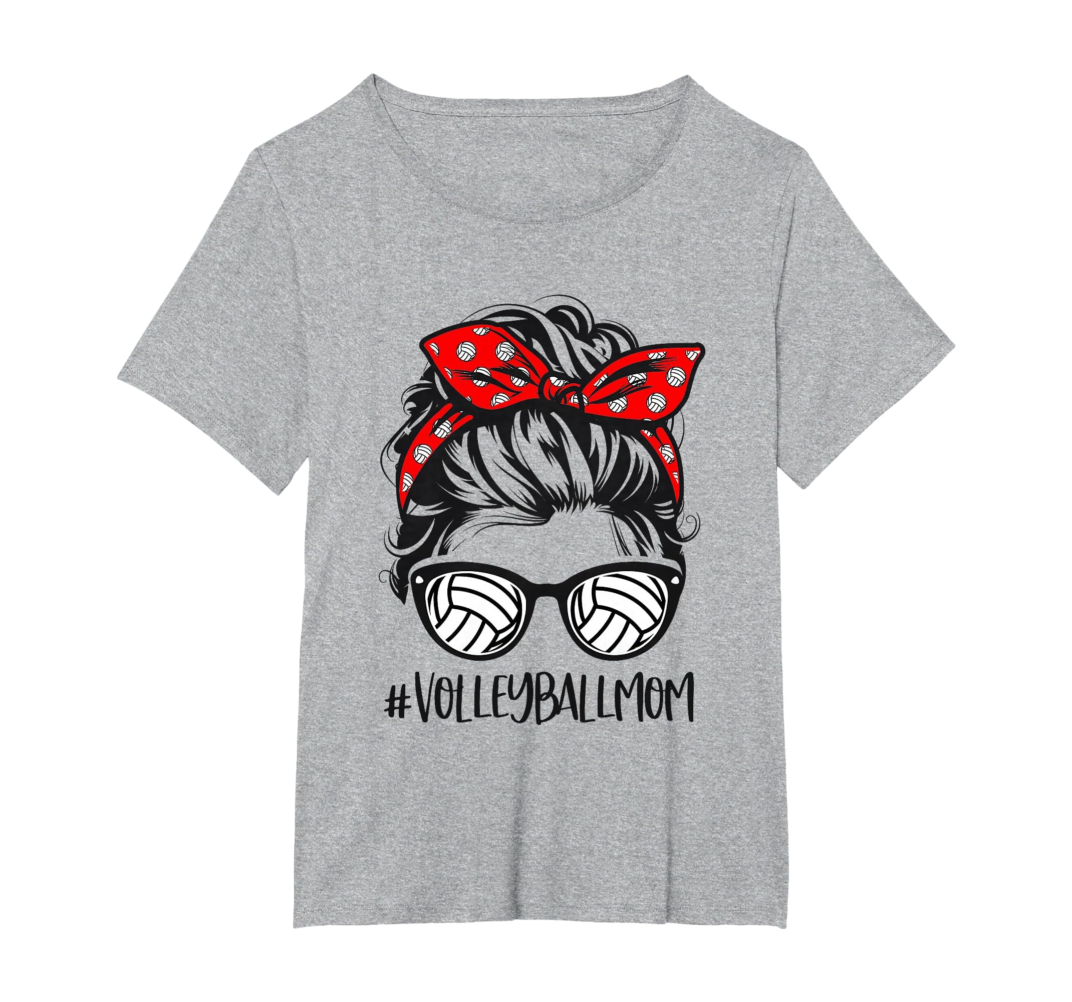 Volleyball Mom Volleyball Lover Mothers Day Messy Bun T-Shirt