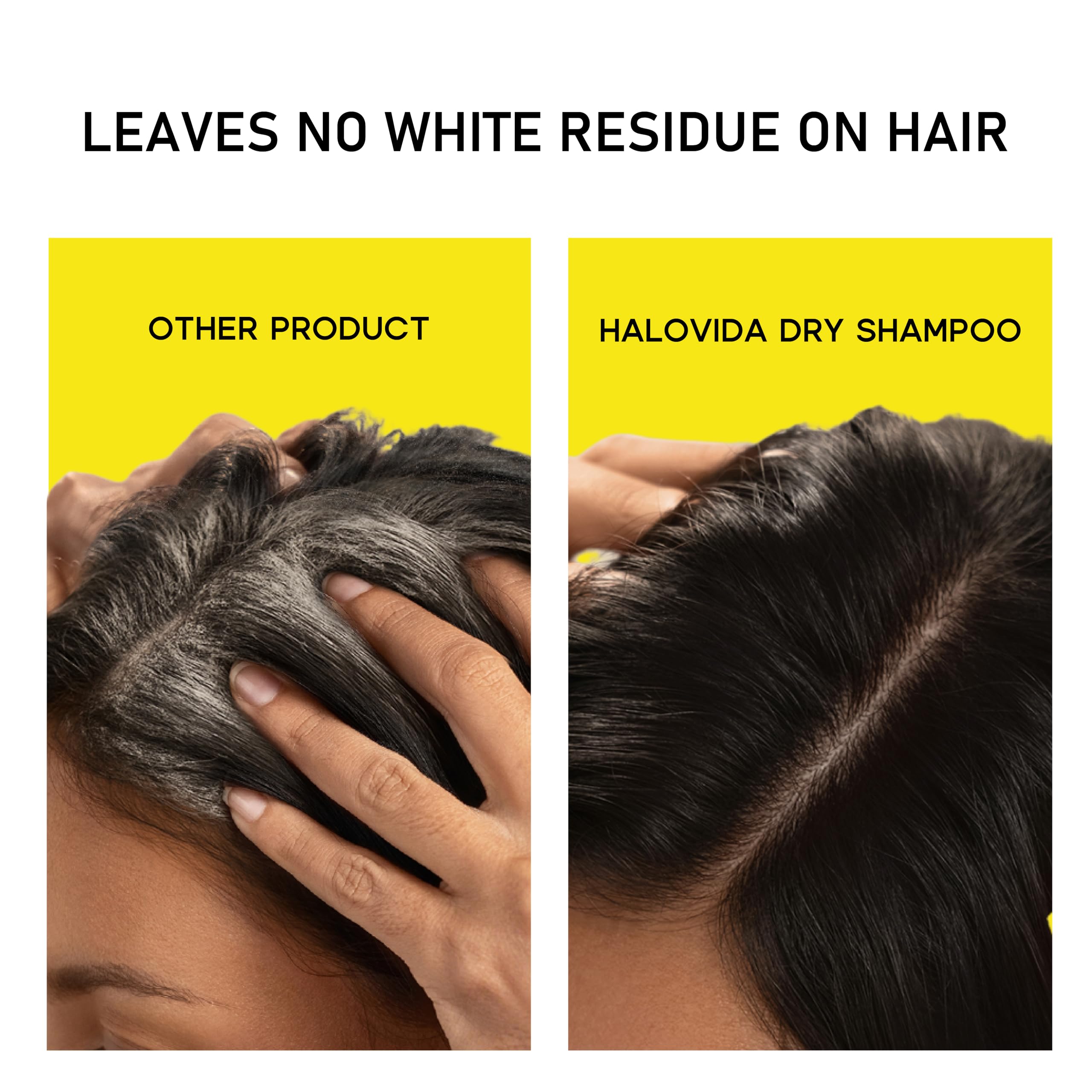 HALOVIDA Trockenshampoo ohne weiße Rückstände, Dry Shampoo 150ml, Frisches Haar ohne Waschen, keine weißen Pulverreste, für dunkles & helles Haar, schnell & rückstandsfrei (ohne Tierversuche)