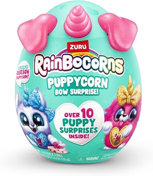 Rainbocorns Puppycorn Bow Surprise, Puppycorn Series 3, Rufus the Husky - Collectible Plush - 5 Layers of Surprises, Peel and Reveal Heart, Stickers, Slime, Ages 3+ (Husky)