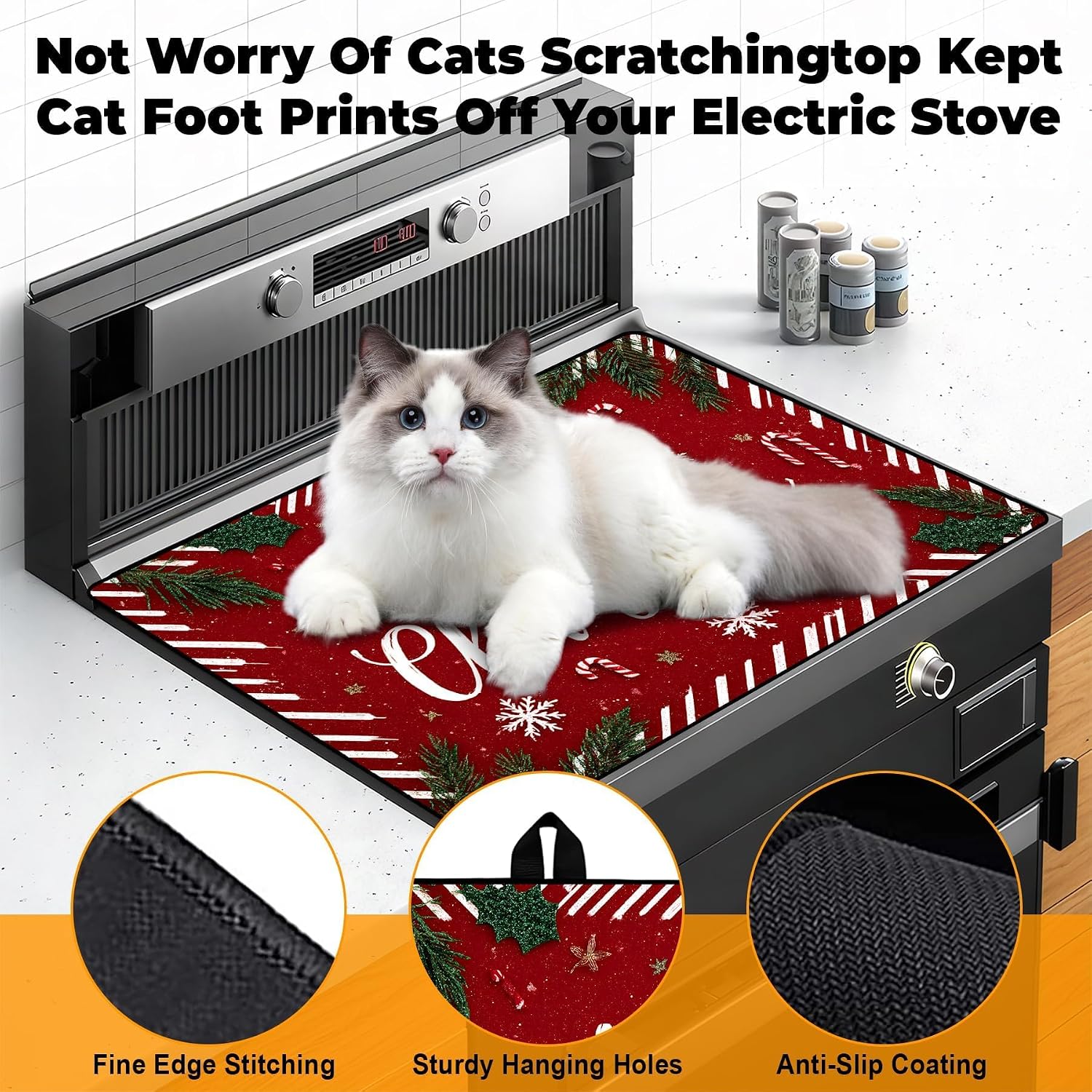 Heat-Resistant Stove Top Cover with Anti-Slip Rubber Coating – Electric Stove Protector, Scratch-Resistant, Expands Counter Space (2, 28.5"L x 20.5"W)
