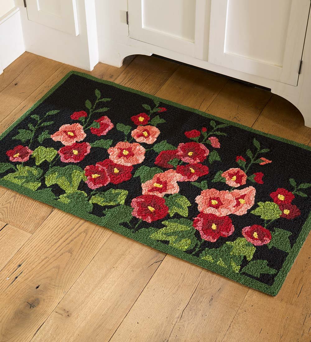 Amazon.com: Plow & Hearth Indoor/Outdoor Flowers Hooked Accent Rug