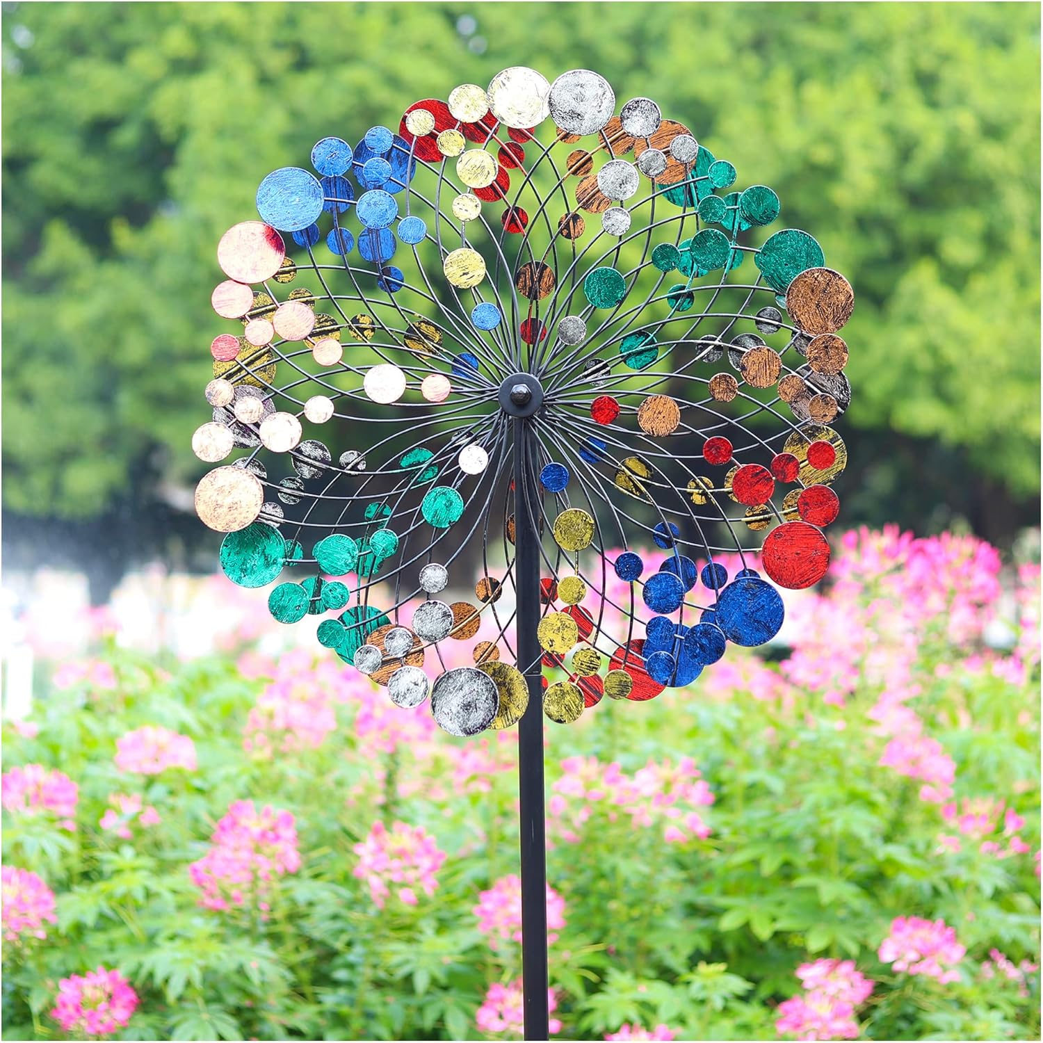 Winwindspinner, Wind Spinners for Yard Garden - Outdoor Metal Wind Sculpture Spinners Decor, Lawn Ornament Windmill for Garden Yard Patio Outside (Confetti, 75 Inch) : Patio, Lawn & Garden