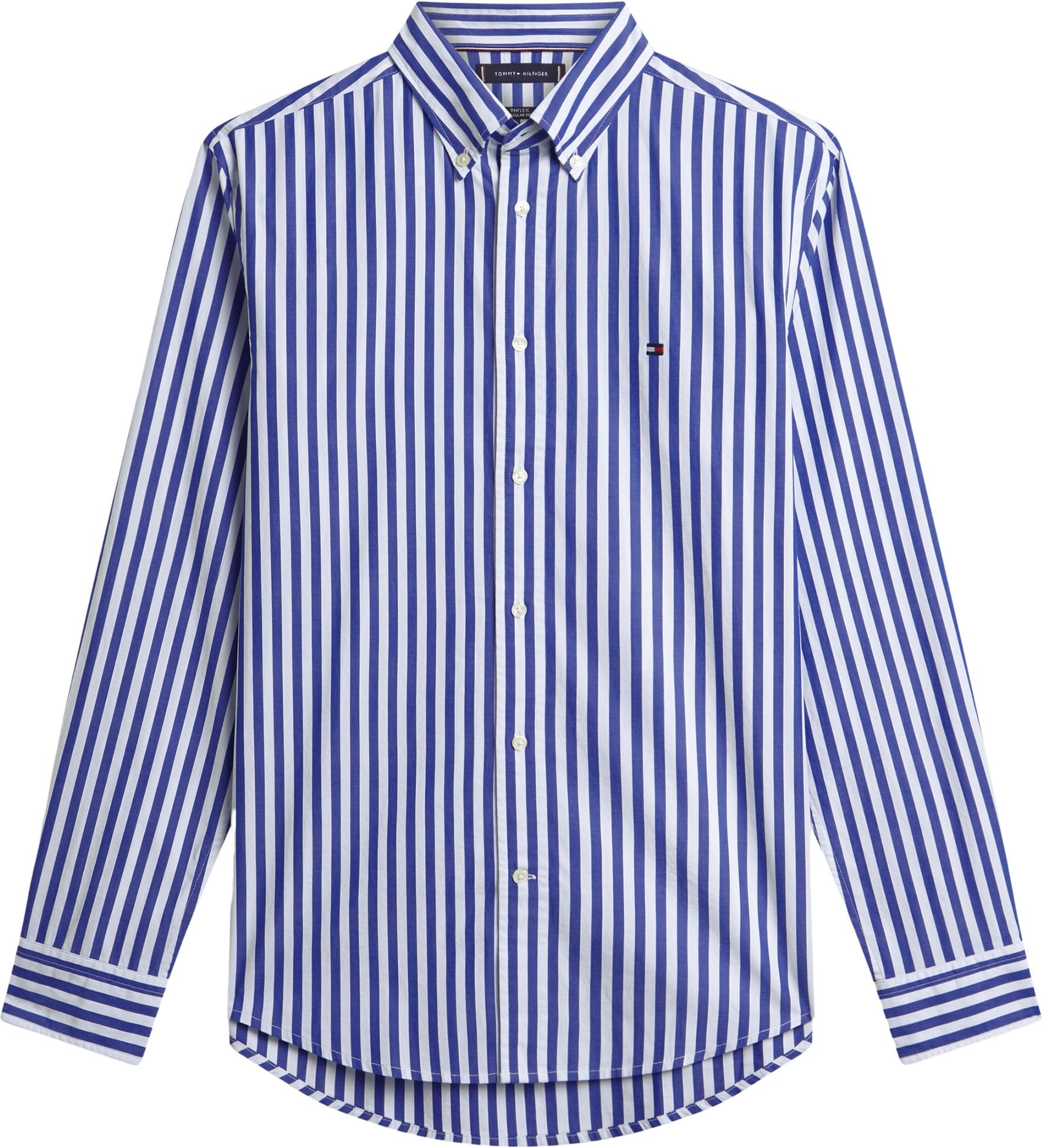 Tommy Hilfiger Męska koszula Flex Poplin Classic STP Rf MW0MW42440 S/S, niebieska, XXL