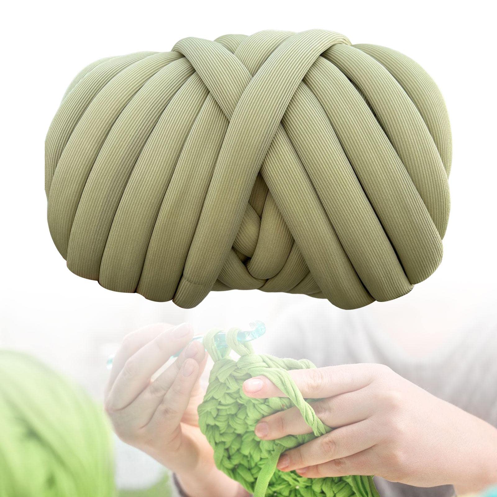 F Fityle Chunky Garn Chunky Garn Roving Häkeln, Sperrige Armstricken, Grob Gestrickte Kuscheldecke, Roving Garn zum Handstricken Häkeln für Haustier Bett Sofa Bag, Olive