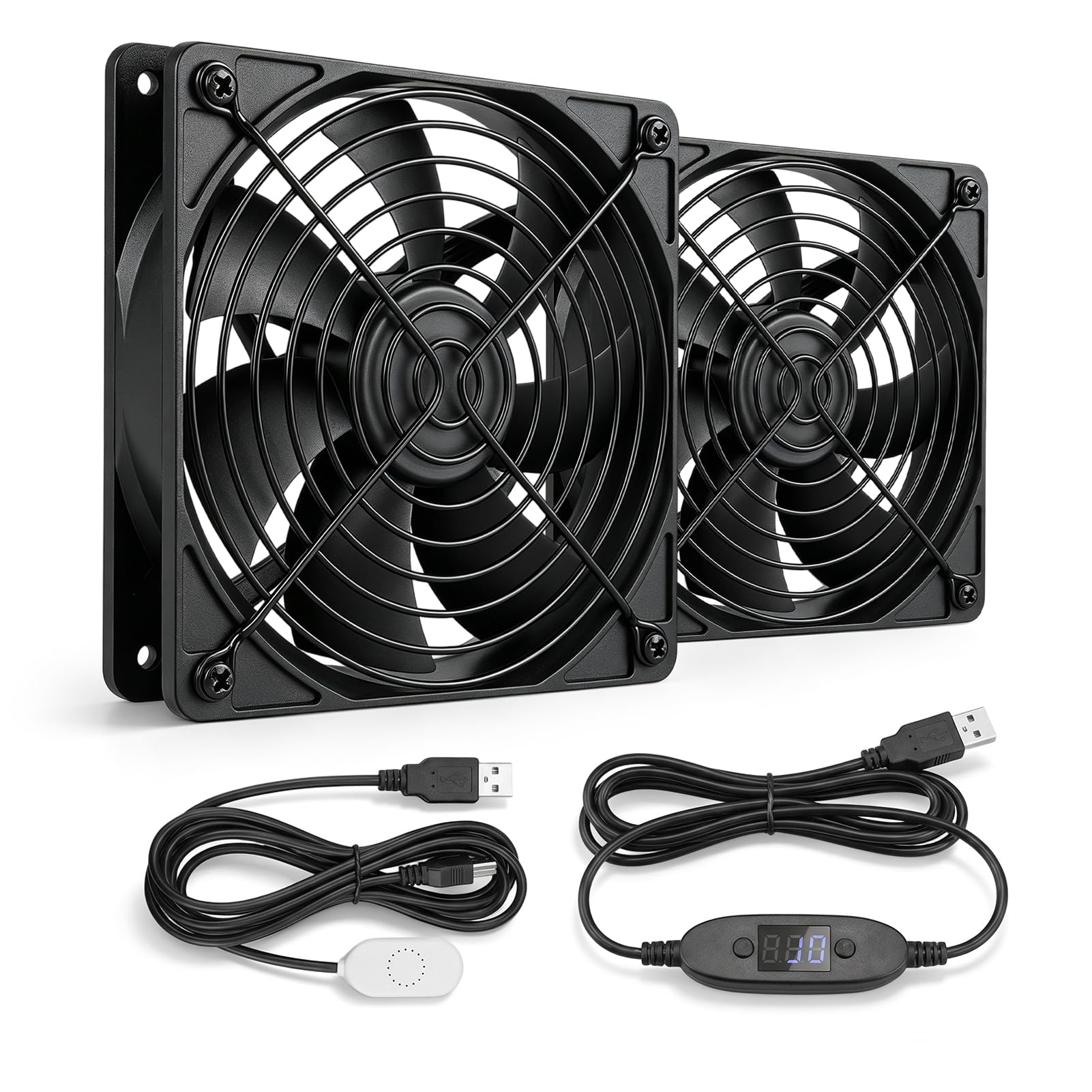Smart-Lüfter für Zendure, temperaturgesteuerter Smart-Lüfter, für Zendure SuperBase 2000 SolarFlow 800 Plus 1600, leiser 3-Gang-Lüfter für Powerstation, USB-Eingang