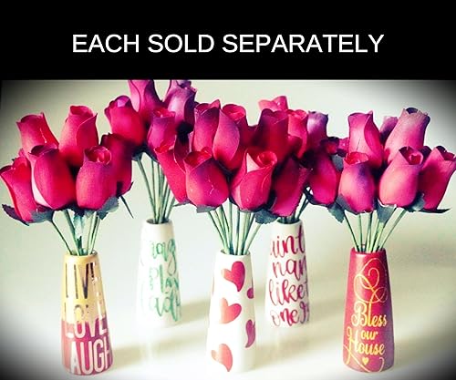 Miniatura 8 de Scented Red Rose Bouquet In White Ceramic Vase With Quote Crazy Plant Lady WIth Fragrance Spray Artificial Flora 10 PCS Fake Flowers for Home Decor,