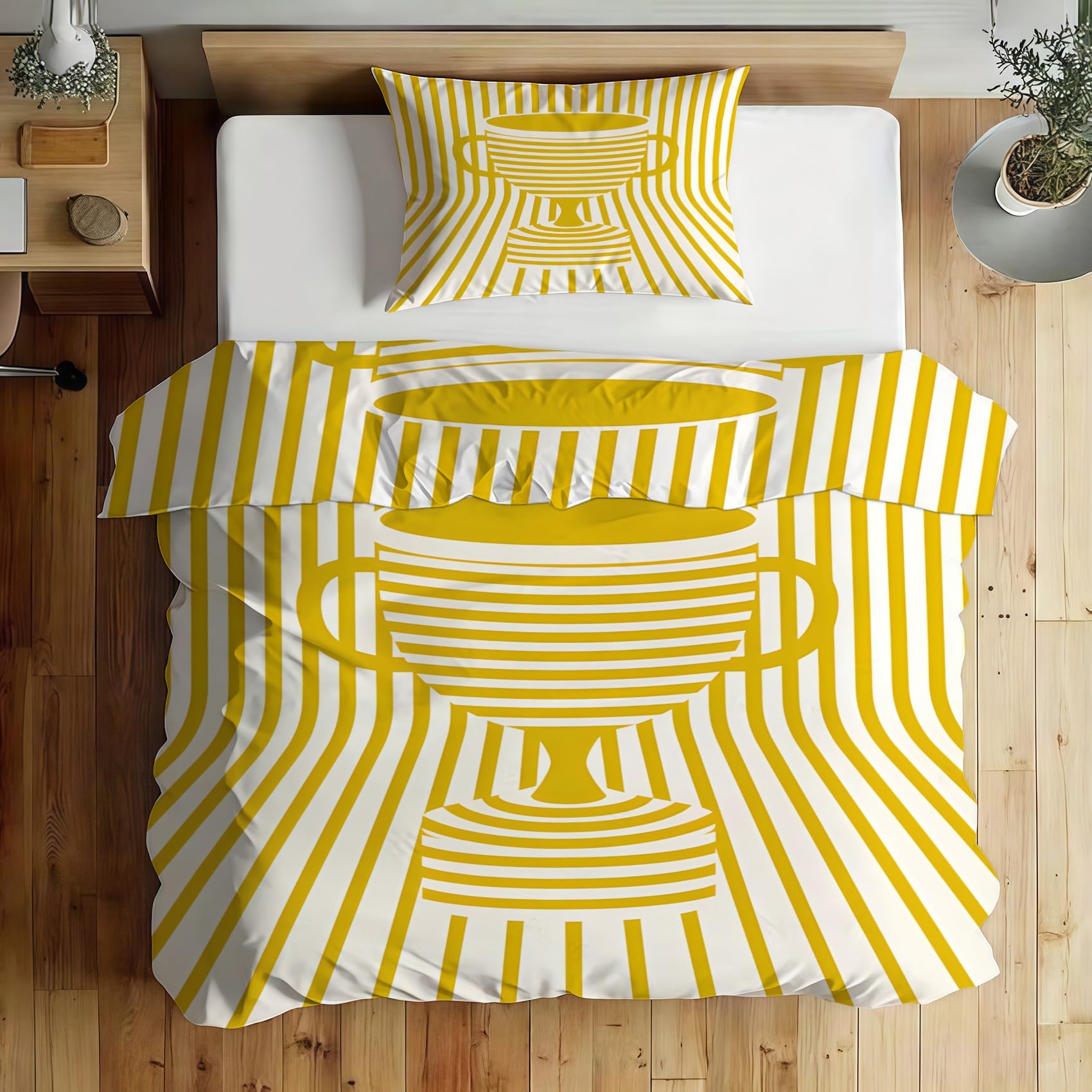 Funda Nordica Cama 90 Infantil Copa Dorada Ropa de Cama Rayas Microfibra Suave y Cómoda con Cremallera Funda Edredon 150x200-2 Fundas Almohada 50x75 QB812