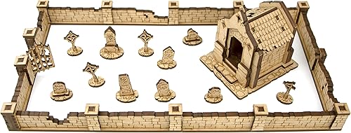 TowerRex Cementerio edificios de terreno D&D, accesorios DND para Calabozos y Dragones, Pathfinder, Warhammer, rejilla de mapa de batalla de mesa,