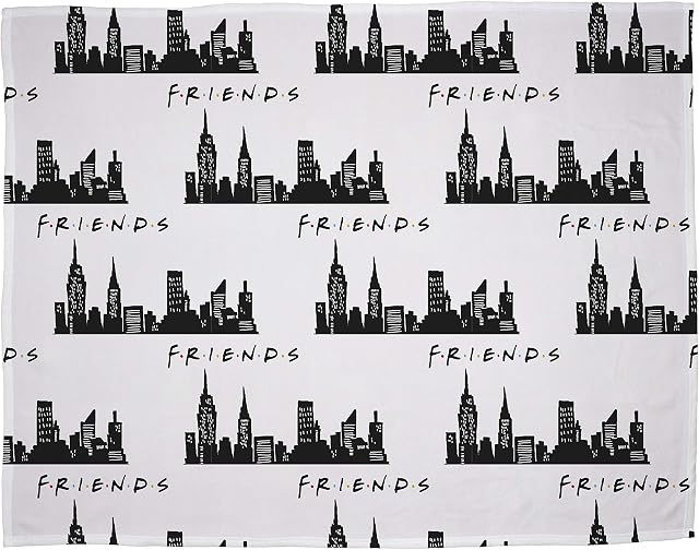 FRIENDS Official Fleece TV Show Scene Blanket Throw | New York Manhattan Design Super Soft Blanket | Perfect For Any Bedroom
