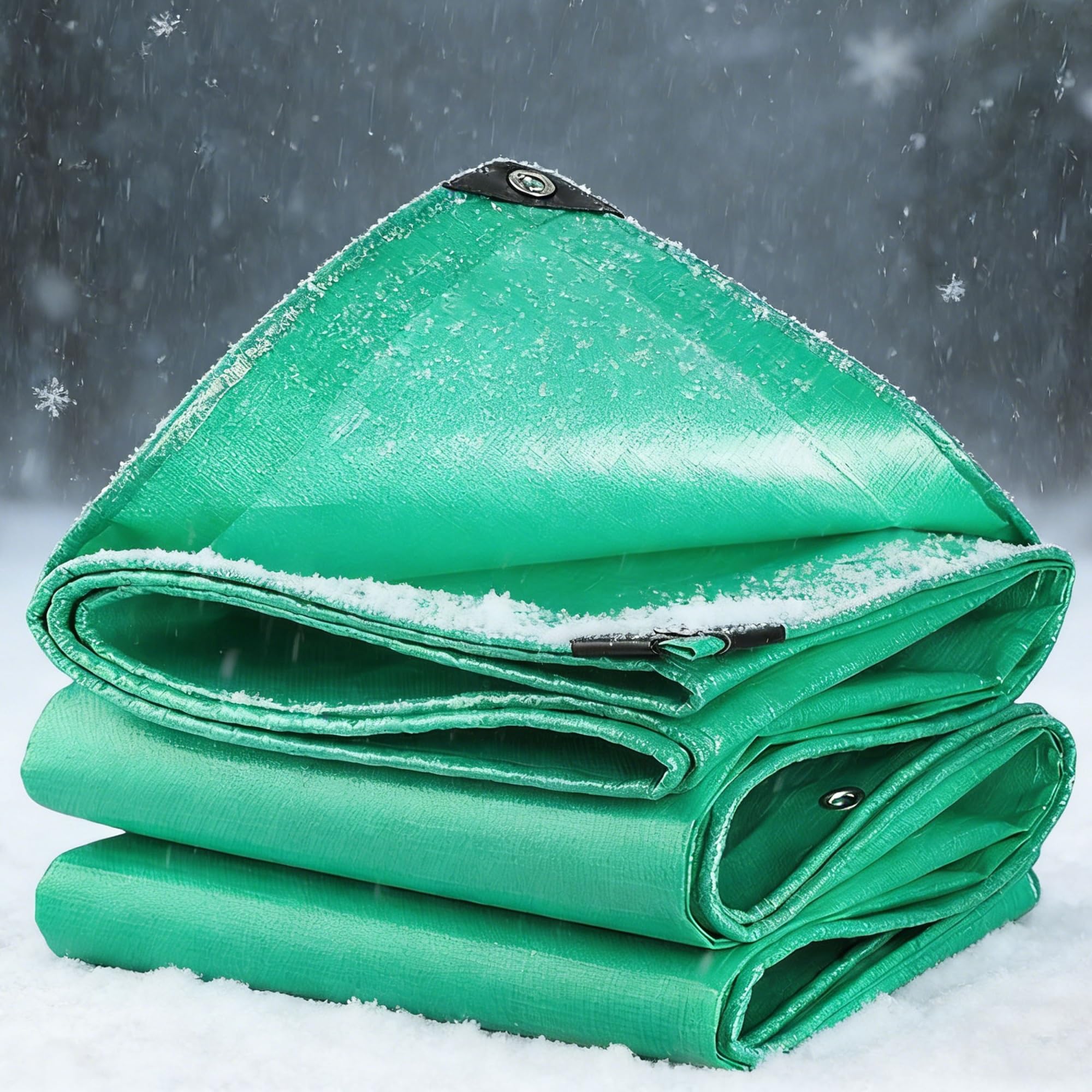 Tarpaulin Extra Heavy Duty Waterproof,200g/m² 3x6.5m Tarpaulin Cover Tarp Ground Sheet Mesh UV Resistant Cover,Reinforced Eyelets for Garden,Car,Pool,Camping,Wood,Furniture Protection Green
