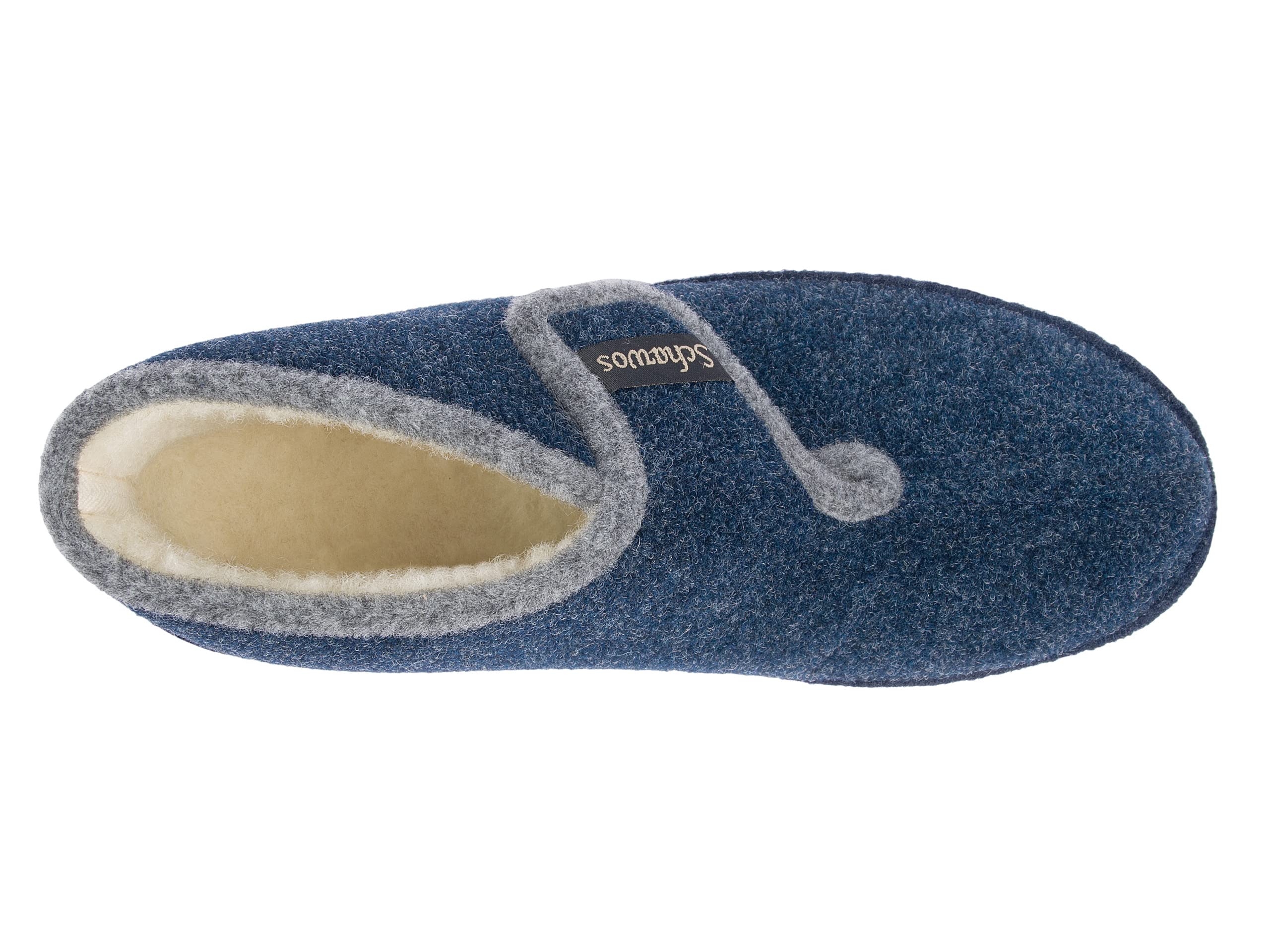 SCHAWOS Damen Filz-Hausstiefel 2060 mit Schurwolle und Klettverschluss | Knöchelhohe warme Schurwollfütterung, anatomisches Fußbett, feste rutschhemmende Sohle, stabile Filzschale, Winter-Hausschuh