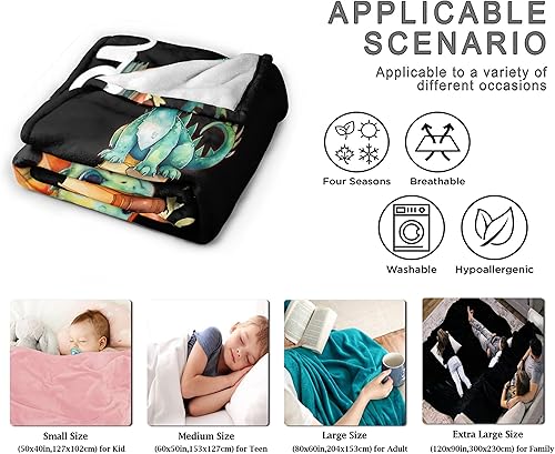 Miniatura 5 de Manta de dragones, regalo para niñas y mujeres, solo una chica que ama los dragones y los libros, mantas para sofá, cama, manta de forro polar,
