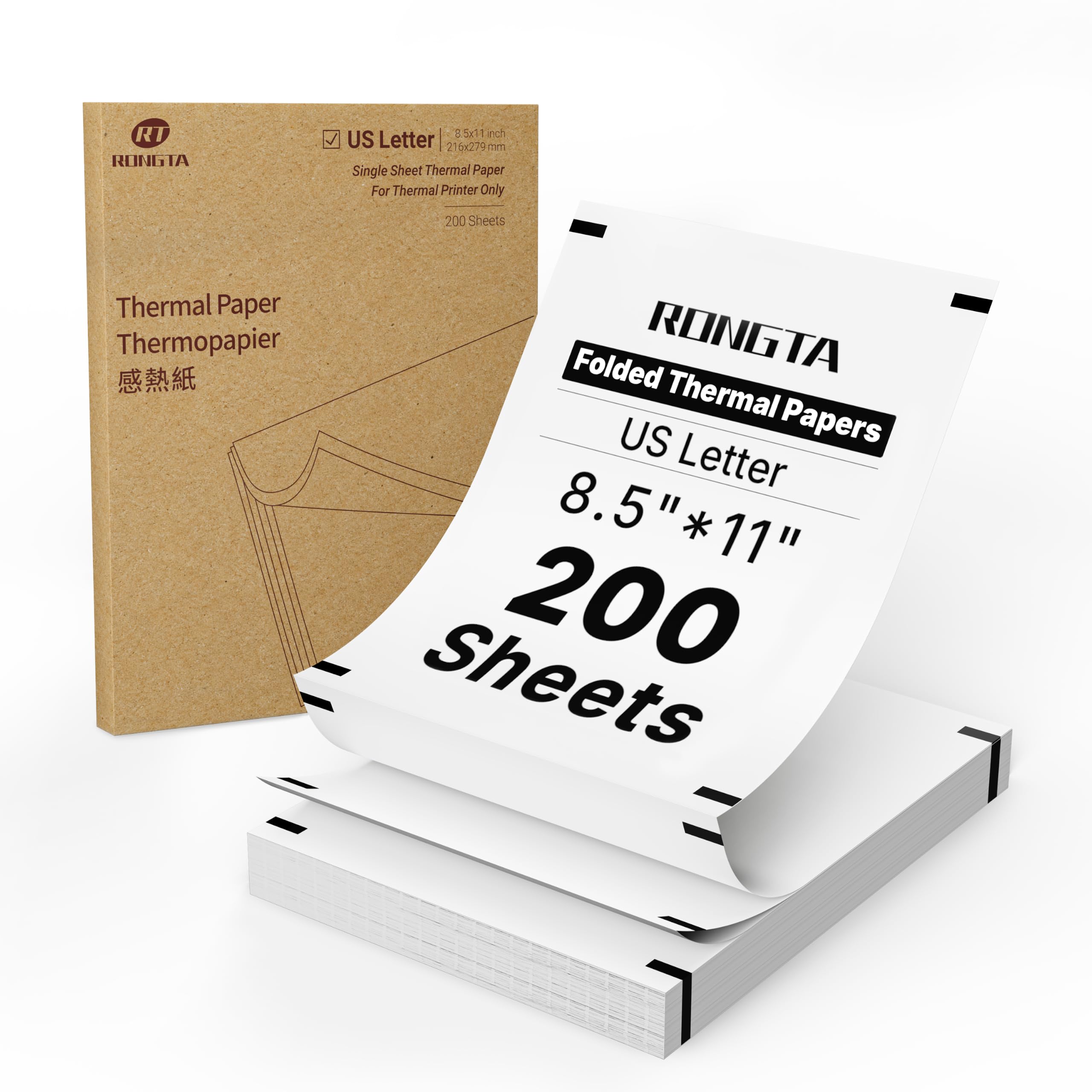 Thermal Printer Paper 8.5 x 11, US Letter Size Inkless Printer Paper,200 Sheets