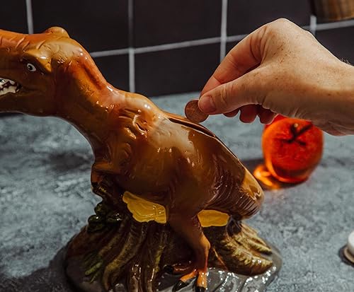 Miniatura 6 de Silver Buffalo Jurassic World T Rex - Banco de monedas de cerámica grande