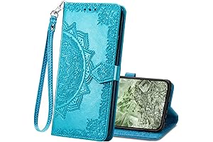 Pixel Splash: Vibrant Wallet Case for Google Pixel 8A with Eye-Catching Mandala Design