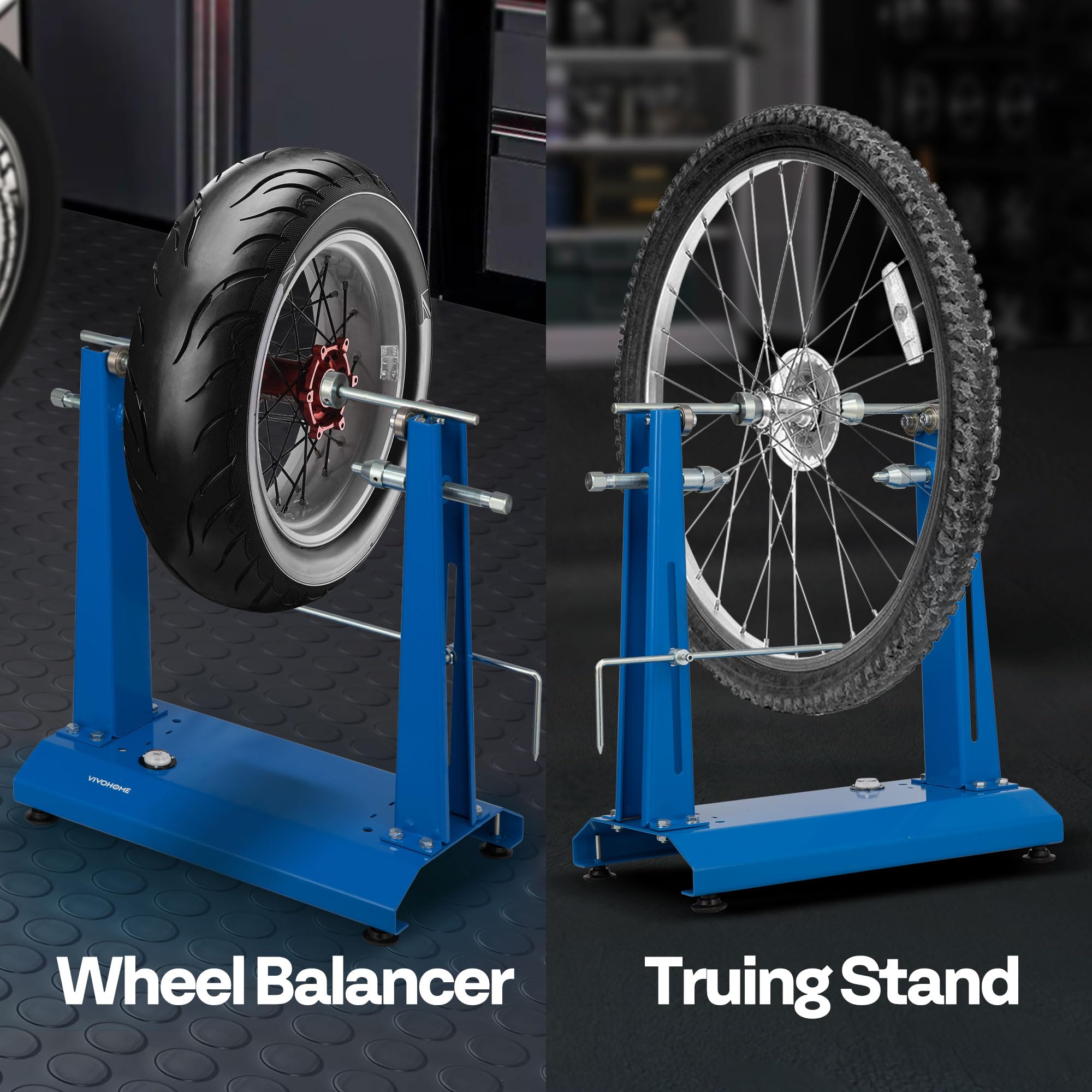 VIVOHOME Equilibrador de ruedas de motocicleta y soporte de trazado azul