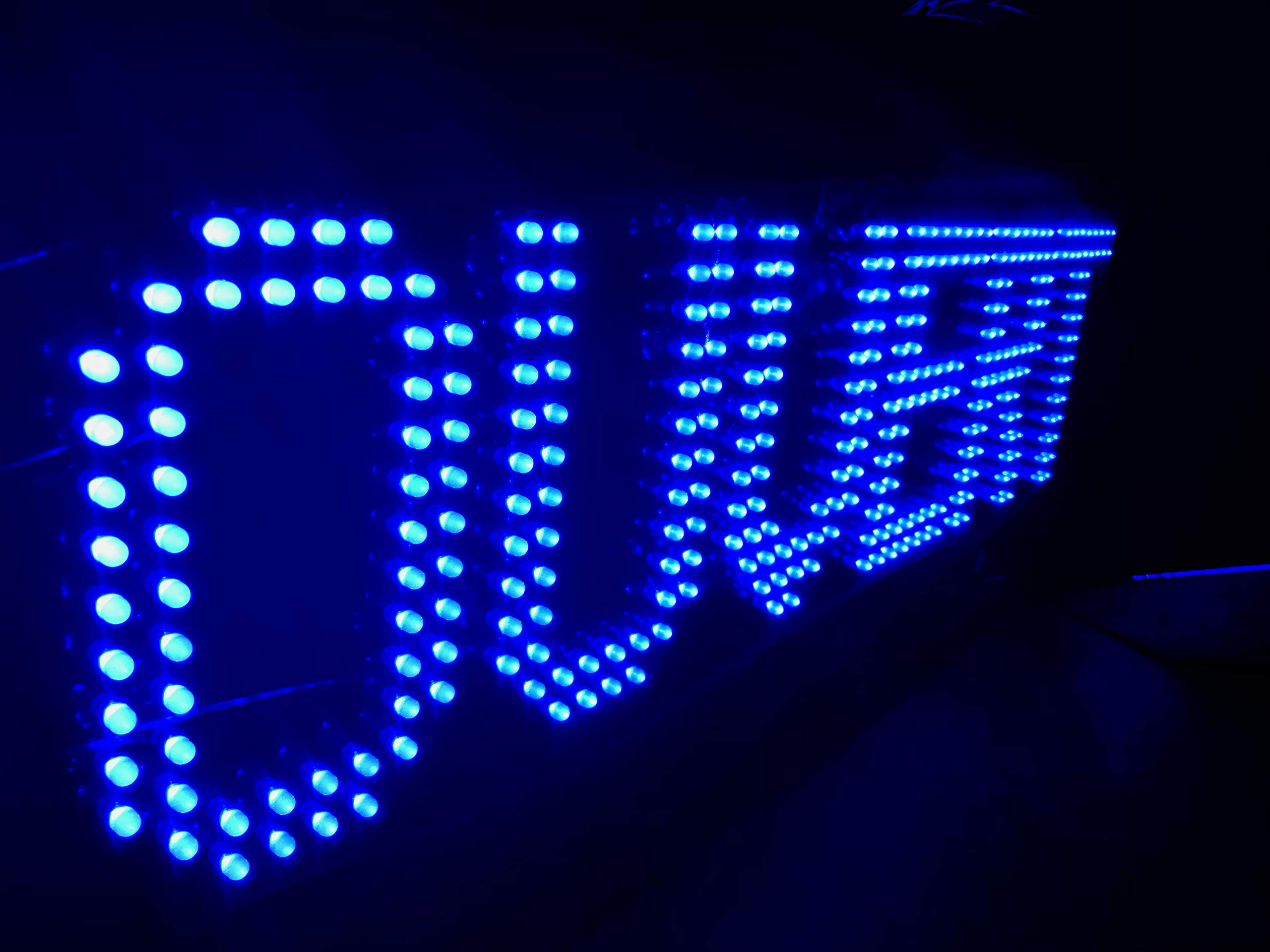 Enseigne lumineuse à LED OUVERT bleu 60x30x2.5cm