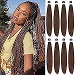 Alrence Pre Stretched Braiding Hair Long Braid 30 Inch 8 Packs Professional Braiding Hair Extensions Synthetic Crochet Twist Braids (30 Inch, 8)