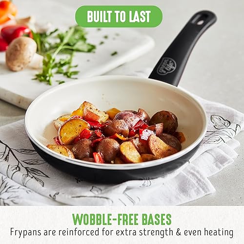 Miniatura 4 de GreenLife Soft Grip - Juego de utensilios de cocina de 8 pulgadas para freír y espátula, cerámica antiadherente sin PFAS, espátula de silicona con