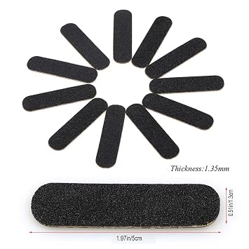 100 Pcs Mini Nail Files Bulk, Mwoot Disposable Double Sided Emery Board 180/240 Grit, Fingernail Nail File Buffer Set Manicure Tool for Natural Acrylic Fake Nails Home and Salon Use (Black)