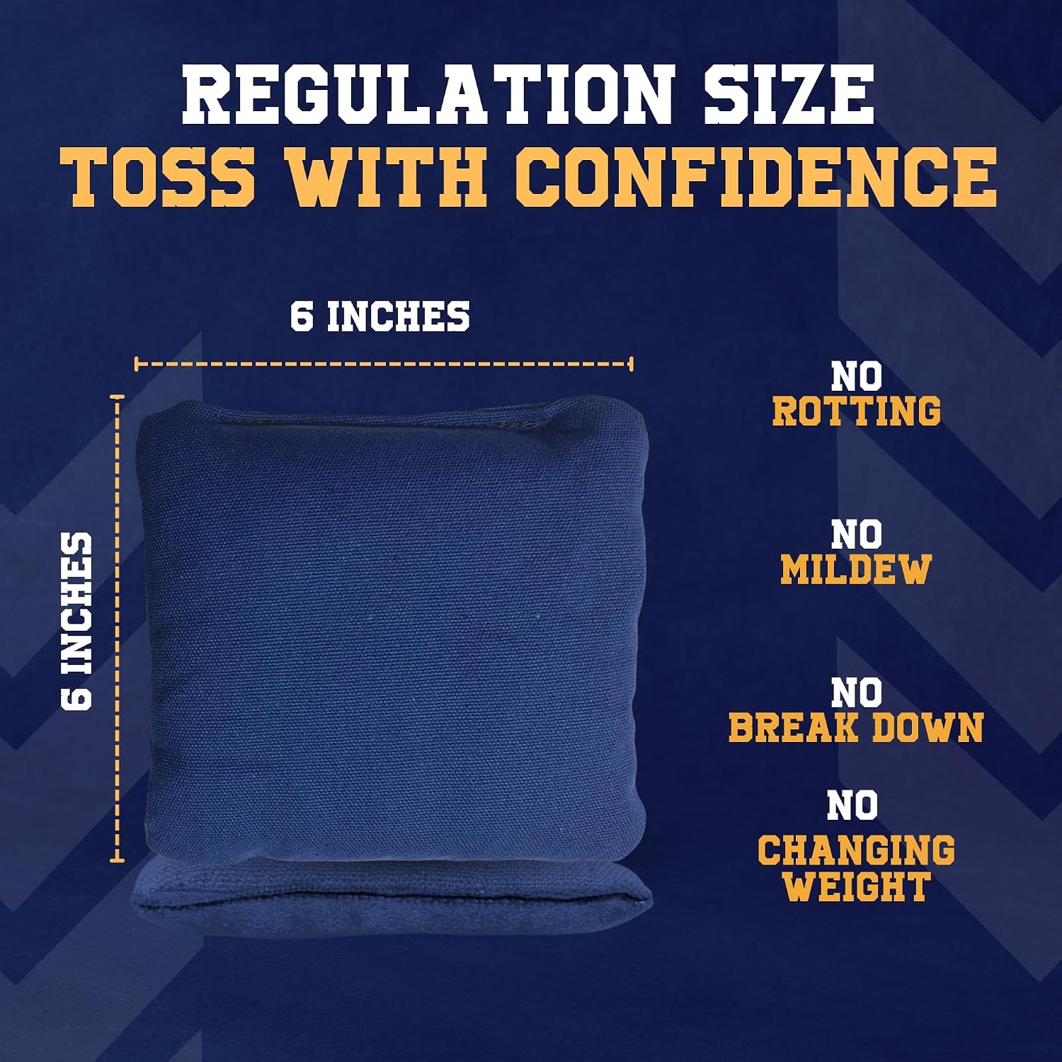 Cornhole365 All Weather Cornhole Bags - 6"x6" Premium Plastic Pellet Resin-Filled, Weather-Resistant, Solid Color Duck Cloth Cornhole Bean Bags - Professional Cornhole Bags Set of 4