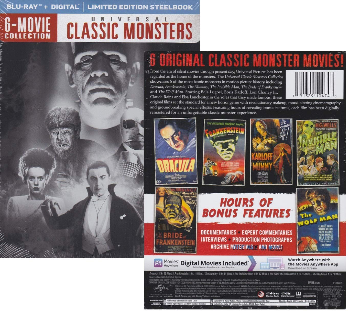 Universal Classic Monsters - 6-Movie Collection in Limited Edition Steelbook