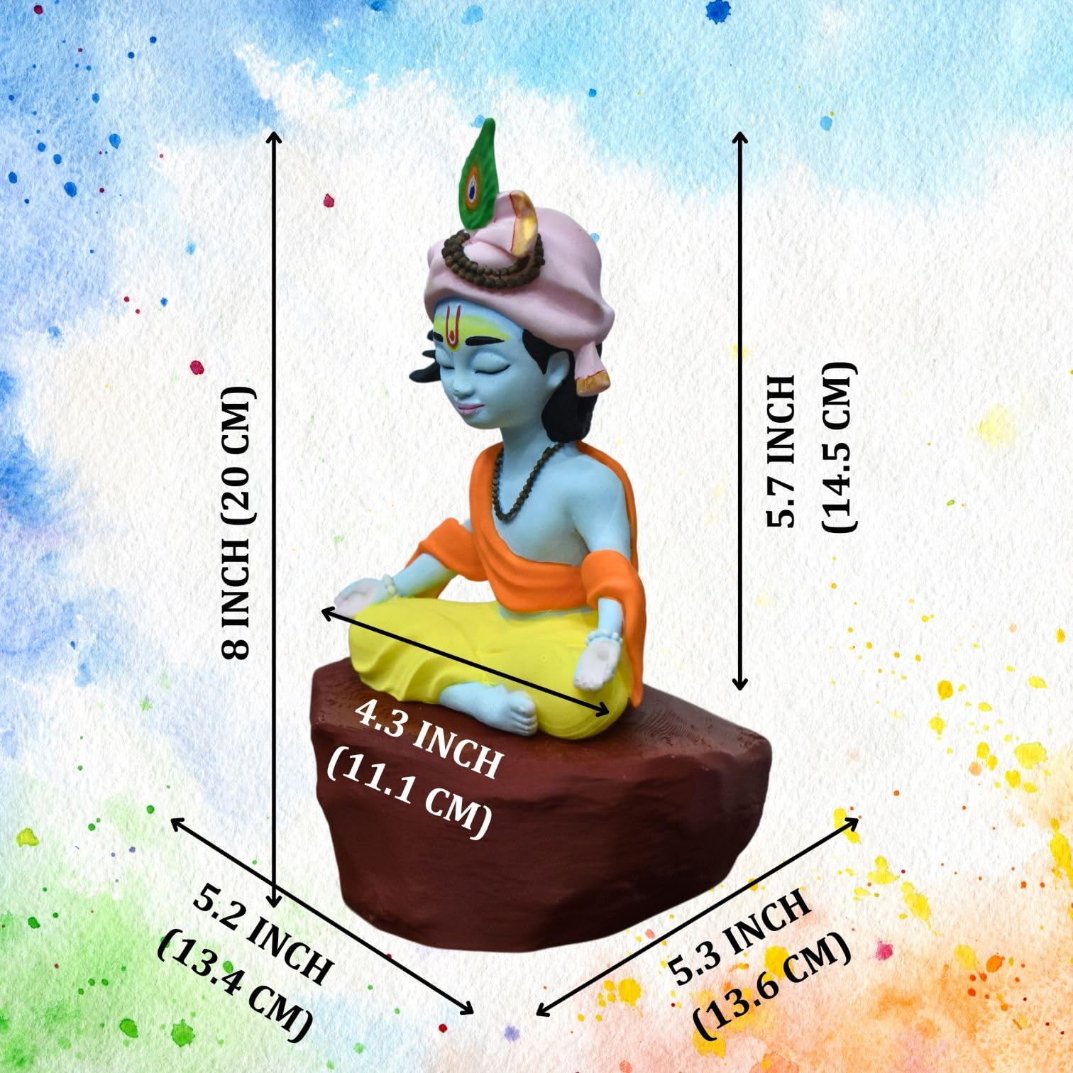 QUANTUM LEGENDS Krishna Idol, Krishna on Matki, Child Krishna with Matki of Butter, Laddu Gopal, Perfect for Home Décor, Study Table, Spiritual Gift for Devotees 3