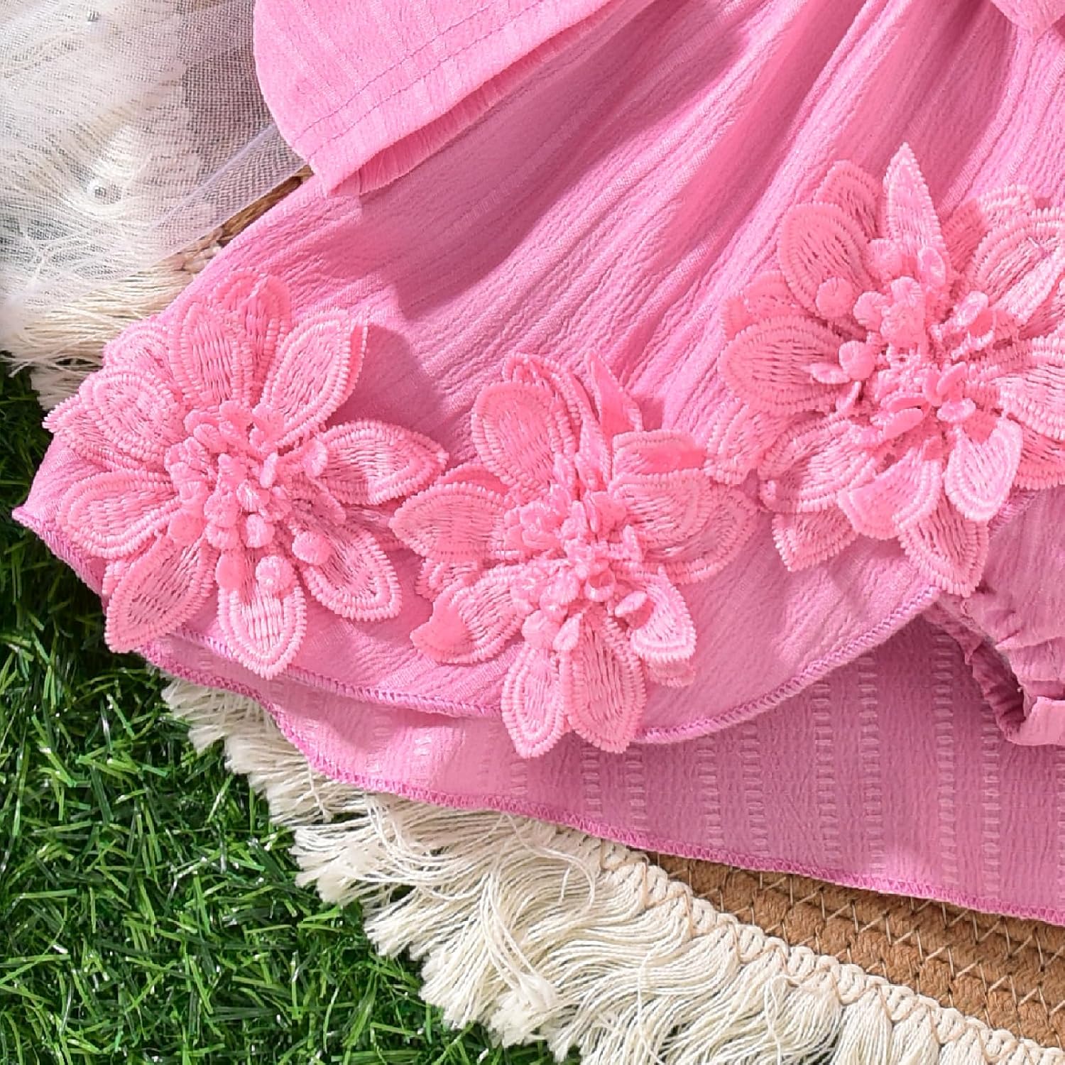  Baby Girl Dress Romper Ruffle Sleeveless Bow Front Romper Dress with Headband Infant Girl Summer Clothes thumbnail
